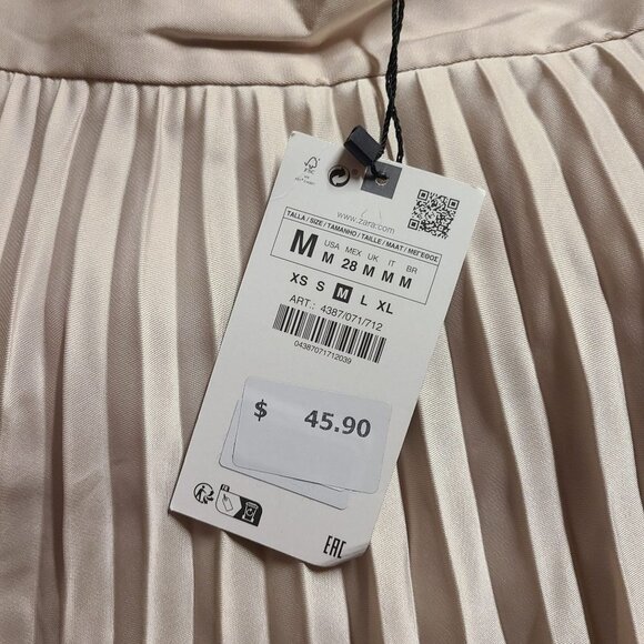 ZARA PLEATED SKIRT Ecru SIZE M | 4387/071 - Picture 5 of 5